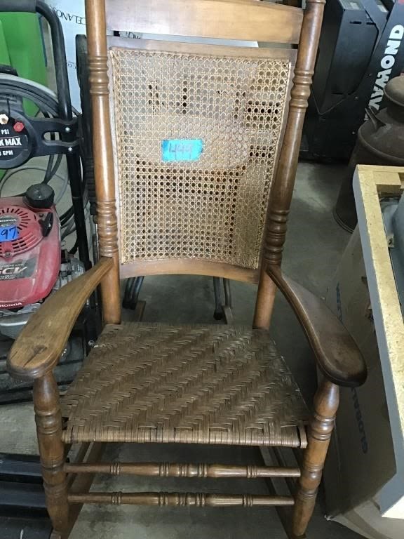 Lot 499: WICKER STYLE ROCKING CHAIR
