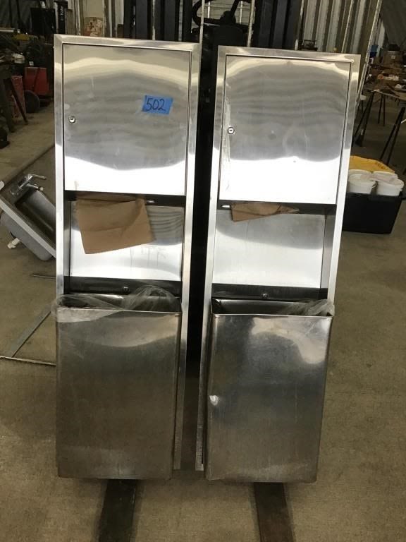 Lot 502: 2. STAINLESS STEEL PAPER AND TRASH DISPENSERS