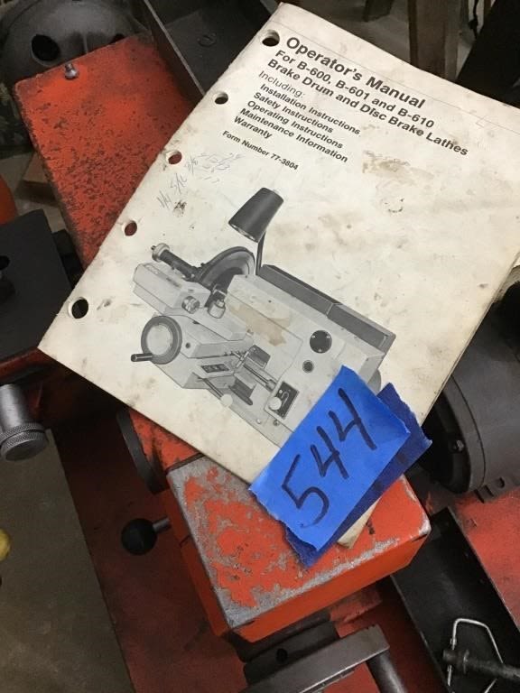 Lot 544: FMC. BRAKE LATHE