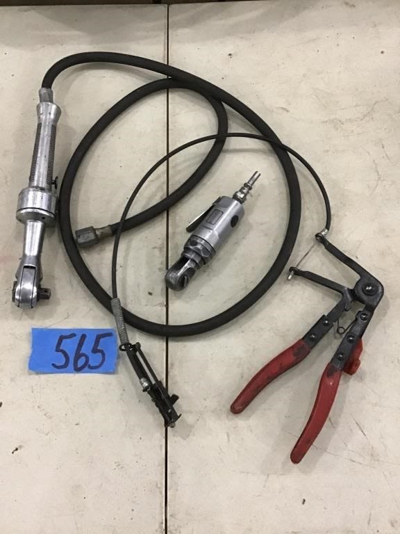 Lot 565: AIR RATCHETS,  HOSE CLAMP PLIERS