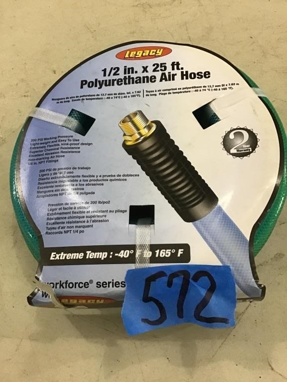 Lot 572: 25 FOOT. AIR HOSE.   NIB