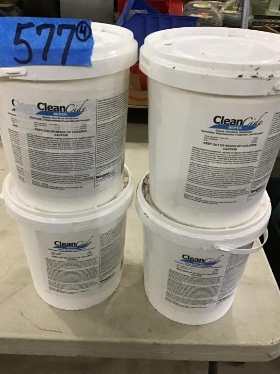Lot 577: 4 CONTAINERS CLEANCIDE WIPES