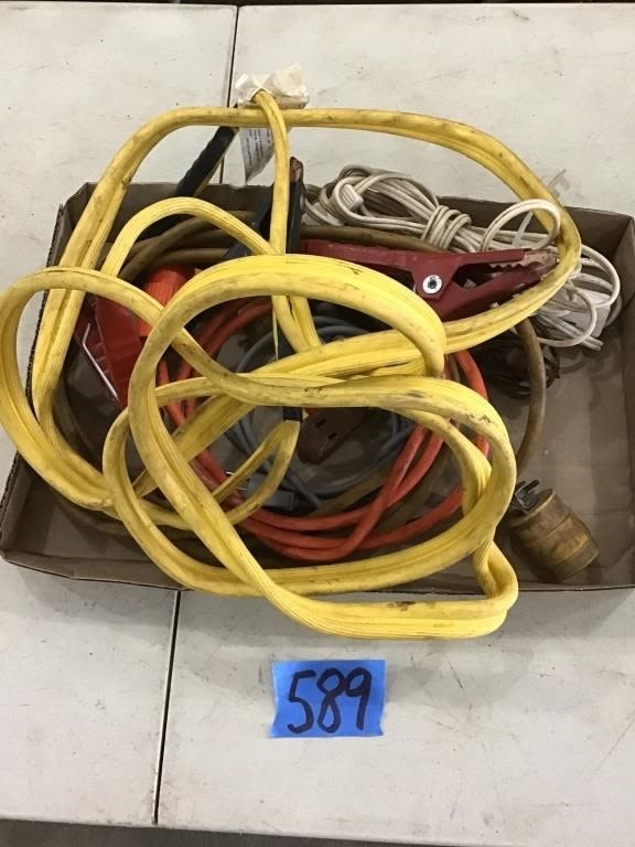 Lot 589: JUMPER CABLES,  EXTENSION CORDS