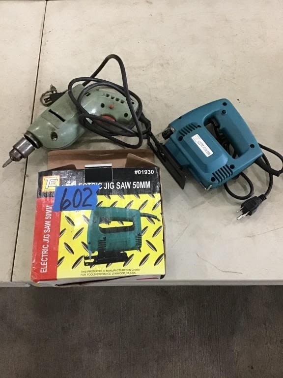 Lot 602: ELECTRIC DRILL,   JIG SAW