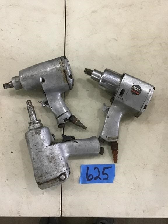 Lot 625: 3. PNEUMATIC   1/2 INCH DRIVE IMPACT WRENCHES