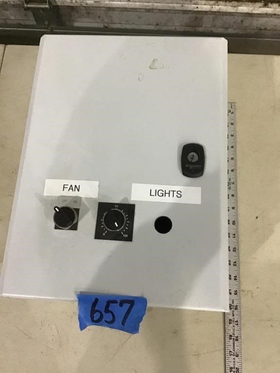 Lot 657: CONTROL PANEL FOR PAINT BOOTH.   NEW