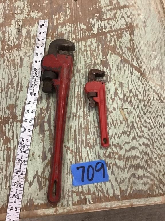 Lot 709: PIPE WRENCHES