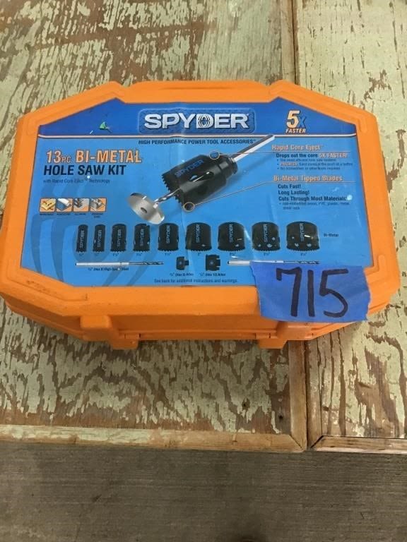Lot 715: SPYDER HOLE SAW KIT.  NIB
