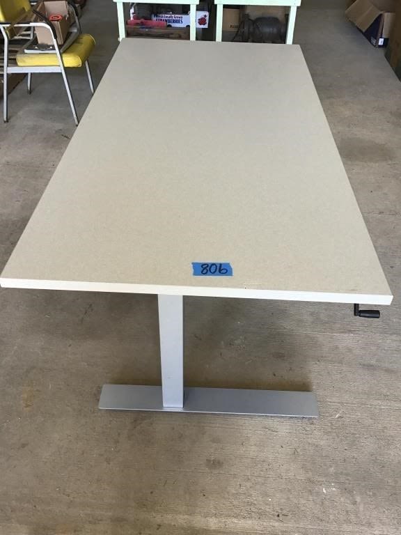Lot 806: WORK TABLE.  SIT TO STAND. ADJUSTABLE. 3 X 6 FOOT
