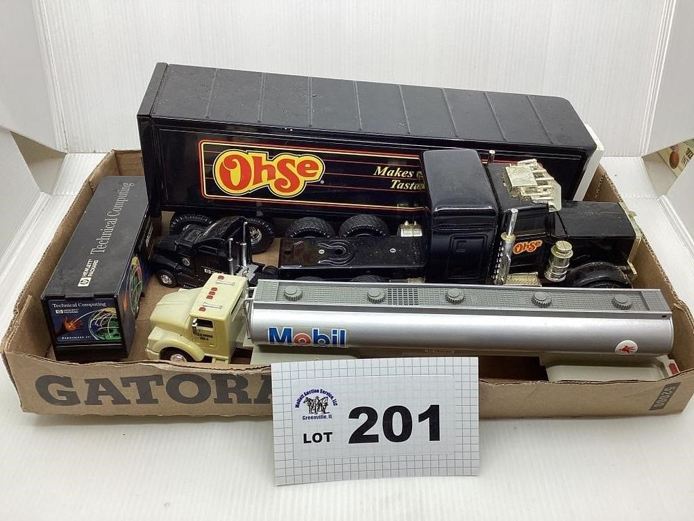 Lot 201: ASSORTMENT OF SEMI TRACTOR AND TRAILERS