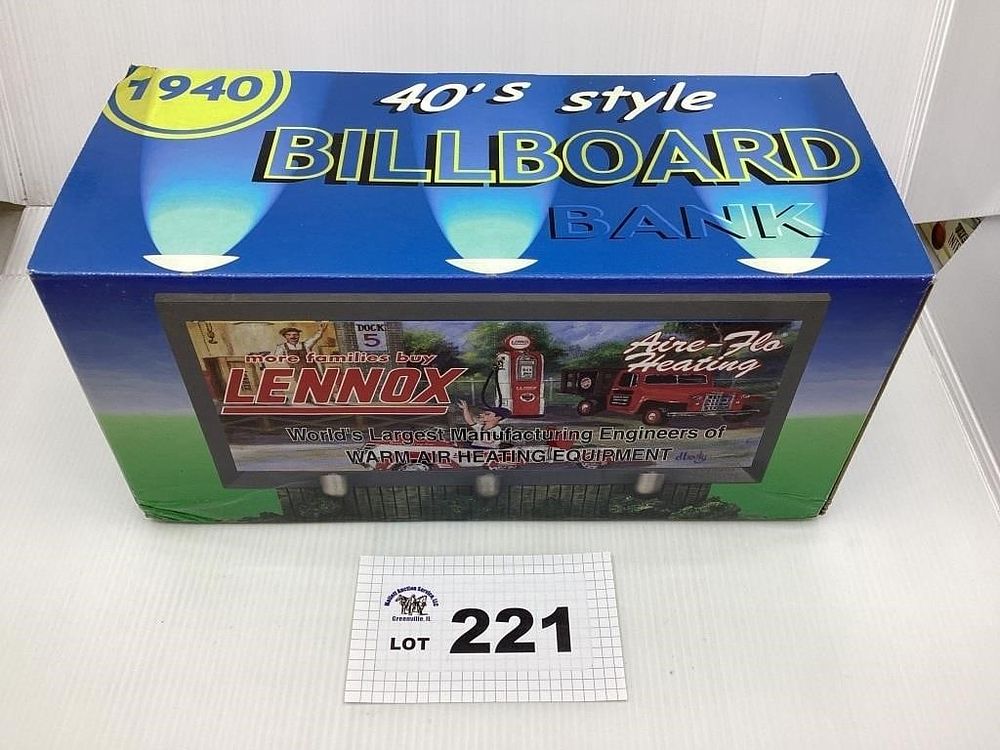 Lot 221: 1940 LENNOX STYLE BILLBOARD BANK