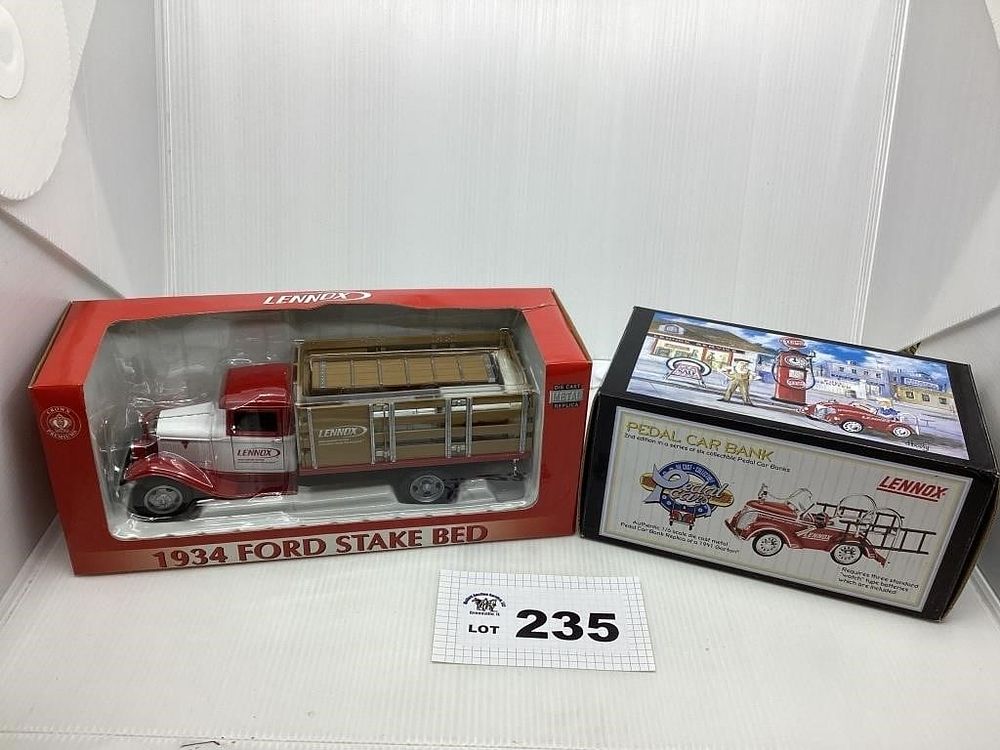 Lot 235: 1/6 SCALE LENNOX PEDAL CAR BANK / 1:24 SCALE