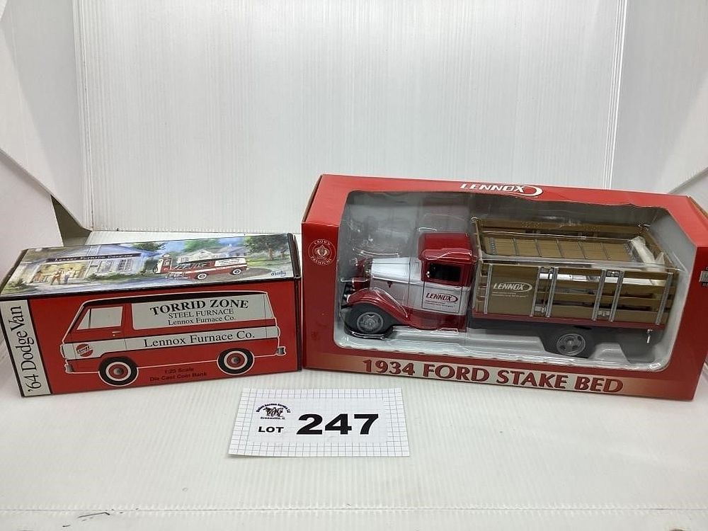 Lot 247: 1:25 SCALE - 1964 DODGE VAN BANK / LENNOX 1934