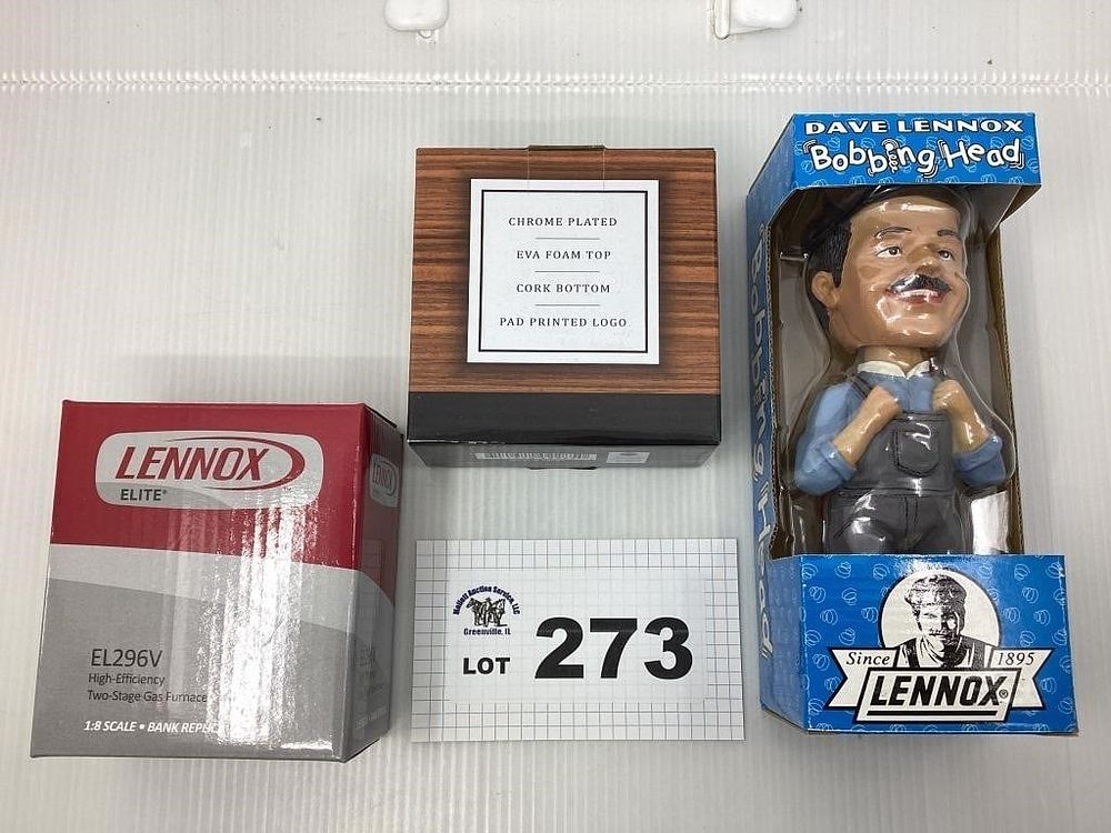 Lot 273: DAVE LENNOX BOBBING HEAD / LENNOX COASTERS / GAS