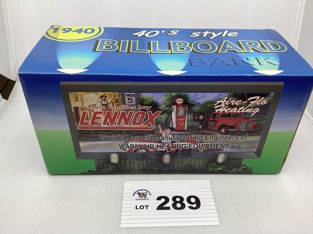 Lot 289: LENNOX 1940s STYLE BILLBOARD BANK