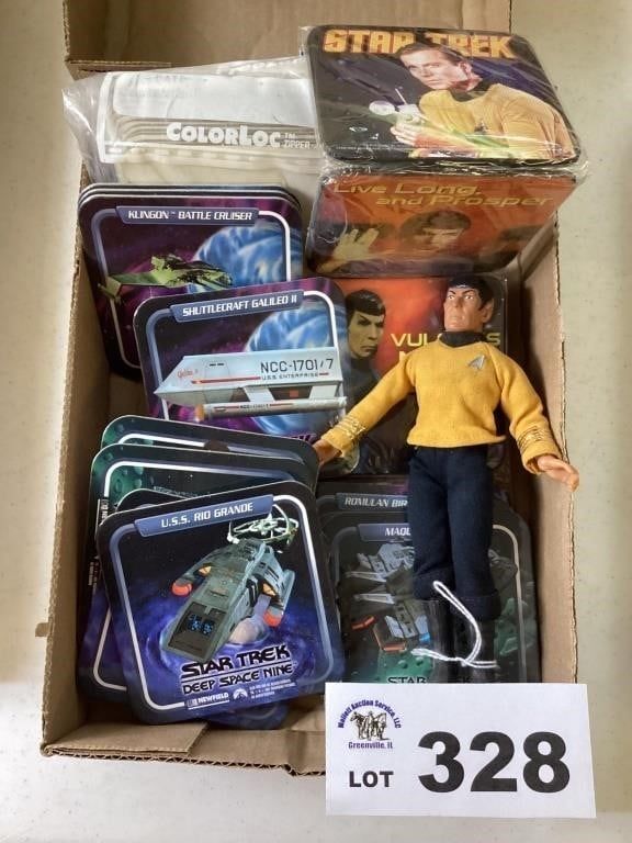 Lot 328: STAR TREK DOLL AND COASTER SET