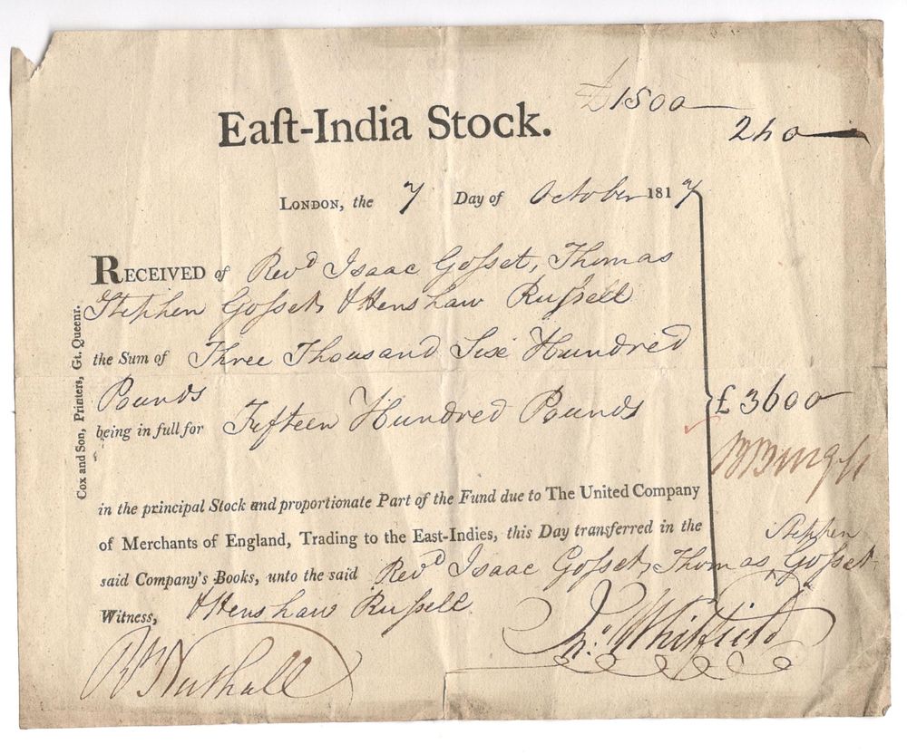 Money and Exchange | Auction 6 | Paper Money, Scripophily and Banking Histrory