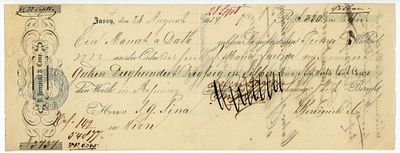 Romania Jassy Iasi 'B. Bereznicky & Co' Bill of Exchange for 300 Gulden 1834. Nice logo to the 