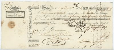 Russia Banking House "Stieglitz & Company" Bill of Exchange for 1900 Florins 1836 Odessa. This 