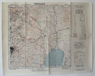 Ordinance Map Mandate Palestine Jerusalem Sheet 5 Original 1940s Israel. Jerusalem – Sheet 10 