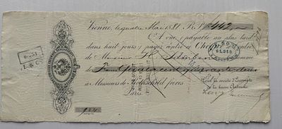 Austria, Société d'Escompte de la Basse Autriche, Rothschild, Bill of Exchange, Vienna, 1881 