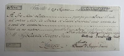 Austria / Italy Trieste Societa d’Assicurazione Marittima Bill of Exchange 1806 Insurance 