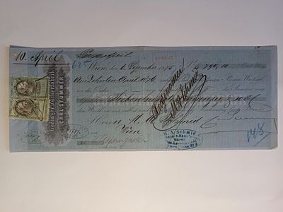 Austria, G&ouml;dinger Zuckerfabrik Carl Stummer, Promissory Note, Vienna, 799.10 Gulden, 1875. Beauti 