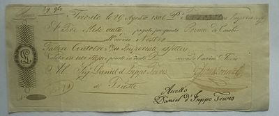 Austria-Hungary Daniel d’Iseppo Treves Bill of Exchange (Prima di Cambio) Trieste Fiorini 