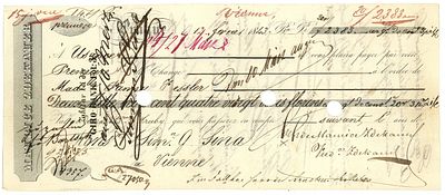Austria-Hungary Maurice Zdekauer Bill of Exchange for 2383 Florins Prague Bohemia. Bils of 