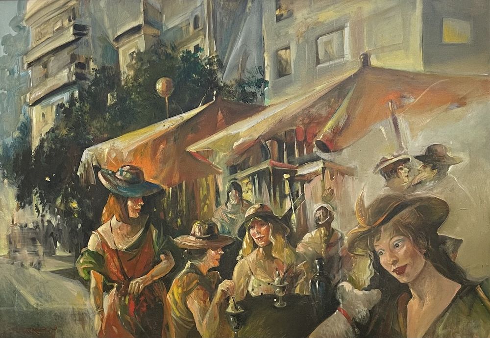 Gretty Rubenstein Rotman , 1945-2001 - Wonen in a cafe, . Artist's name: Gretty Rubenstein Rotman 