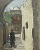 Shlomo Van Den Berg , 1920-1982 - Figure in an alley, . Artist's name: Shlomo Van Den Berg Image - 3