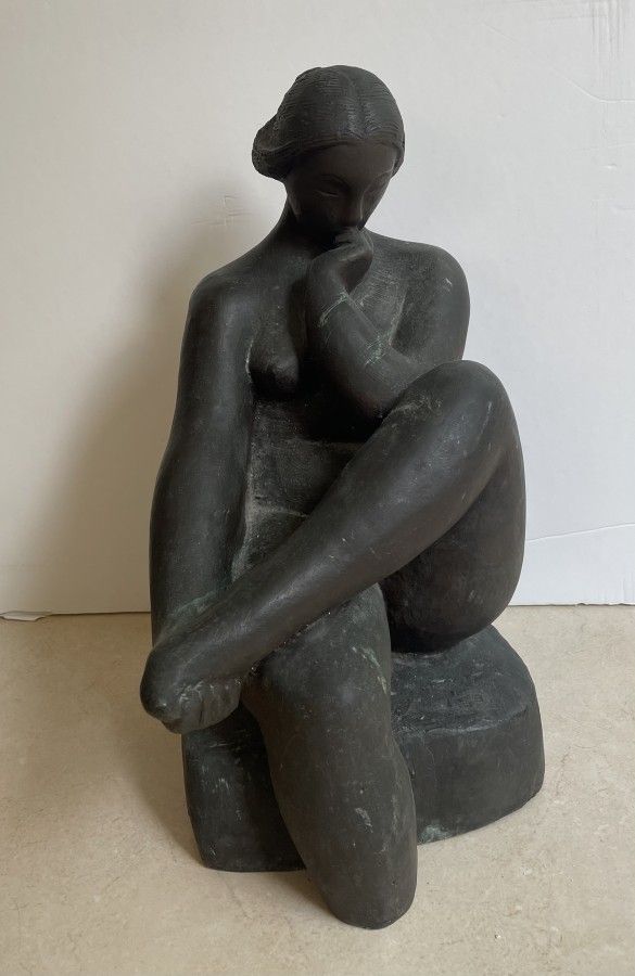 Aharon Priver , 1902-1979 - Sitting nude, . Artist's name: Aharon Priver , 1902-1979 Item name: 