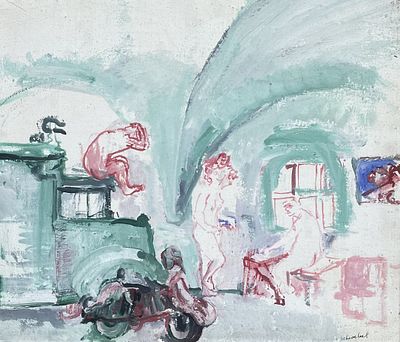 איבן שוובל , 1932-2011 - ללא כותרת. טכניקה: שמן על בד מידות: 35X41 ס"מ חתום: חתום.