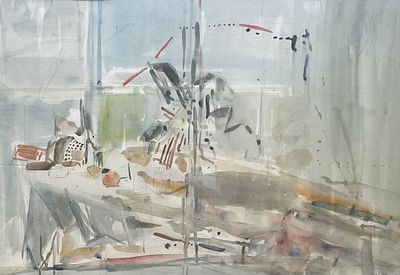 אורי שטטנר , 1935-1999 - דומם ושולחן. טכניקה: אקוורל מידות: 47X68 ס"מ חתום: חתום.