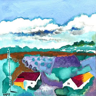 עודד פיינגרש , נ. 1938 - נוף בגליל. טכניקה: שמן ואקריליק על בד מידות: 30X30 ס"מ חתום: חתום, נושא את 