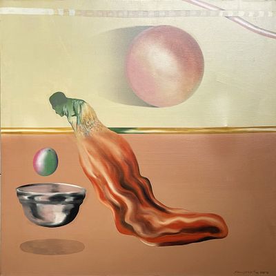 עודד פיינגרש , נ. 1938 - ללא כותרת, . טכניקה: שמן על בד מידות: 80X80 ס"מ חתום: חתום. אודות האמן: 