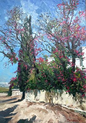 רוברט רוזנברג , נ. 1962 - נוף אביבי, . טכניקה: שמן על בד מידות: 70X50 ס"מ חתום: חתום.