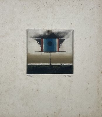 טוביה בארי , 1929-2022 - ללא כותרת, . טכניקה: תחריט בצבעים מידות: 25X21 ס"מ חתום: חתום וממוספר 