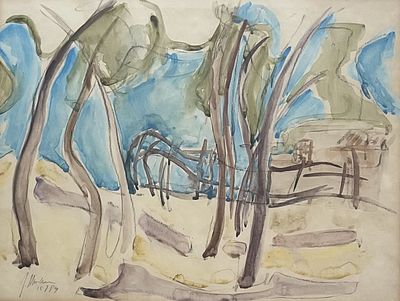 יהודית הר אבן , נ. 1926 - חורש, 1984. טכניקה: אקוורל מידות: 49X64 ס"מ חתום: חתום ומתוארך.