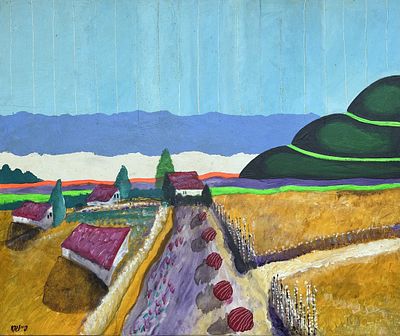 Oded Feingersh , 1938-2026 - View in the Galilee, . Artist's name: Oded Feingersh , 1938-2026 Item 