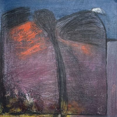 Aharon Messeg , 1942-2018 - Tree and a house in the landscape, . Artist's name: Aharon Messeg 