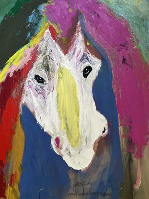 Menashe Kadishman , 1932-2015 - Horse Head, . Artist's name: Menashe Kadishman , 1932-2015 Item 