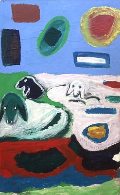 Menashe Kadishman , 1932-2015 - Sheep,. Artist's name: Menashe Kadishman , 1932-2015 Item name: 