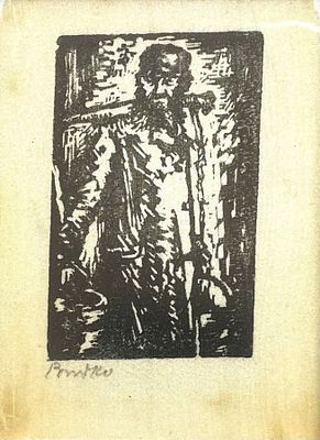יוסף בודקו , 1888-1940 - נושא הדליים, . טכניקה: חיתוך עץ מידות: 7X4.5 ס"מ חתום: חתום.