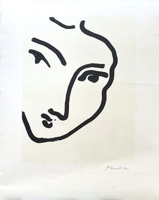 הנרי מאטיס , 1869-1954 - נדיה עם סנטר מחודד, 1948. טכניקה: הדפס משי מידות: 60X45 ס"מ חתום: חתום 