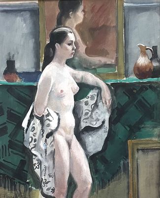 סרגי פבלוביץ פודרביאנסקי, 1916-2006 - עירום, 1974, 
שמן על קרטון, 
67X55 ס"מ, 
חתום ומתואר.