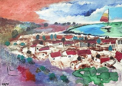 Oded Feingersh , 1938-2026 - Tiberias and the Sea of Galilee, . Artist's name: Oded Feingersh 