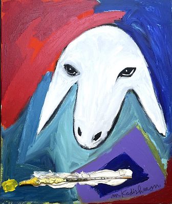 Menashe Kadishman , 1932-2015 - Sheep's Head, . Artist's name: Menashe Kadishman , 1932-2015 Item 
