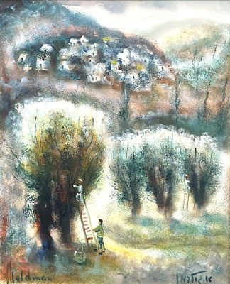 Albert Goldman , 1922-2011 - Olive harvest in rhe Galilee, . Artist's name: Albert Goldman 