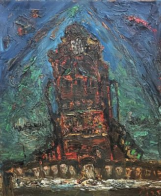 Yitzhak Frenkel-Frenel , 1899-1981 - The Holy Ark in the Synagogue in Safed, . Artist's name: 
